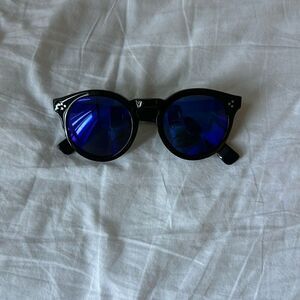 Illesteva Black with Blue Lenses Sunglasses